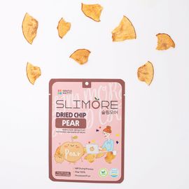 SLIMORE Korean Fruit Chips (Pear) 6 Pouches – 100% Natural Dried Fruit Snack | Apple, Pear, Cherry Tomato & Seasonal Mandarin | No Sugar, No Additives | NIR Low-Temp Dried _ Made in KOREA